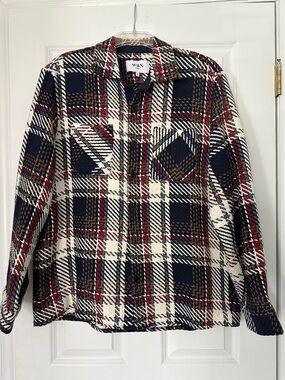 Wax Navy, Red, & Cream Plaid Lightweight Shirt Jacket - Men’s, never worn